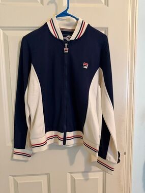 Fila Navy, White & Red Retro Zip-Up Track Jacket